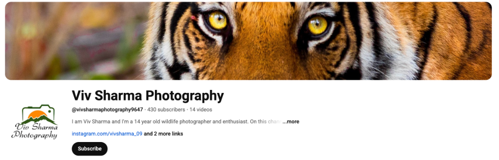 YouTube Channel - Viv Sharma Photography